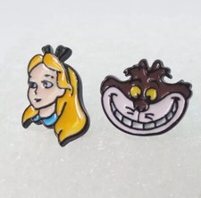 Disney Alice in the Worderland  The Cheshire cat Character Stud Earrings .
