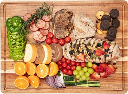 24x18 Extra Large Bamboo Cutting Board with Side Handles and Juice Groove - Picture 4 of 8