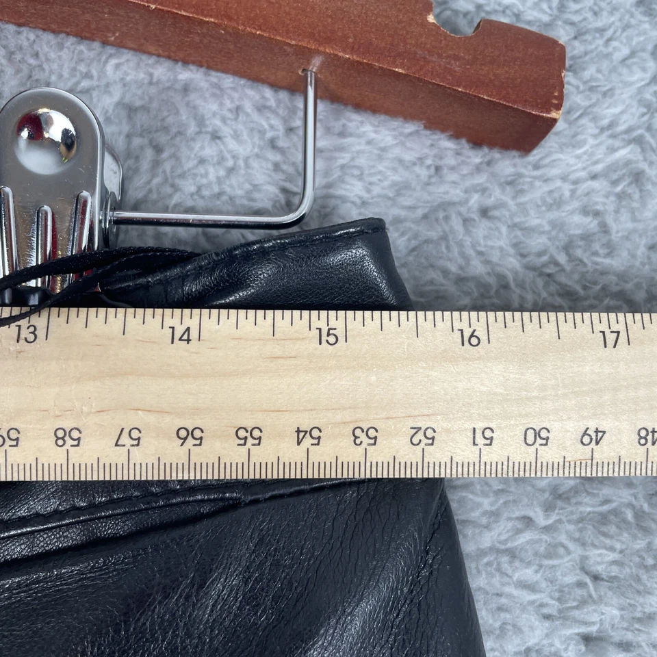 Одежда Revue 100% ягненка кожаные брюки черный размер 6 прямой ноги с подкладкой плоский передний - Изображение 3 из 4