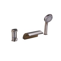 Bathtub Faucet Three Holes Single Handle Contemporary Nickel Brushed W... No Tax Bathtub Faucet Three Holes Single Handle Contemporary Nickel Brushed W... No Tax