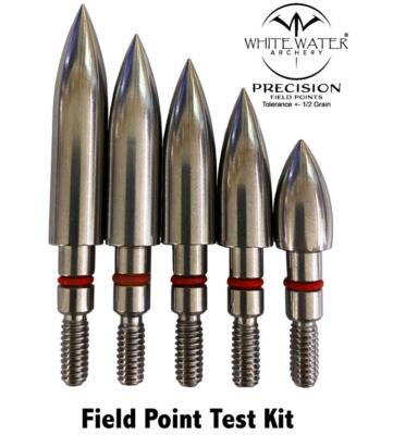 White Water Archery Precision Field Points Test Kit Practice 5/16'' Diameter