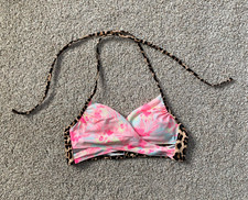 Victoria's Secret PINK Swimsuit Bikini Swim Top Cheetah Tropical Womens S Small