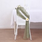 5 DUSTY SAGE Premium Chiffon Wide CHAIR SASHES Wedding Party Reception