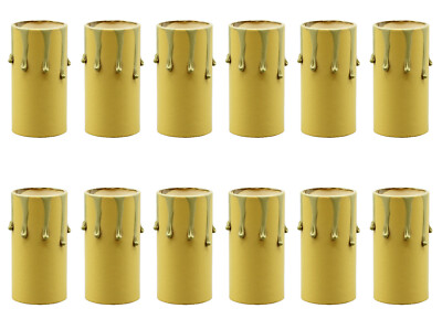 1 3/4 Inch Tall Antique Ivory Drip Candle Socket Covers ~ Candelabra Base 12 Pcs