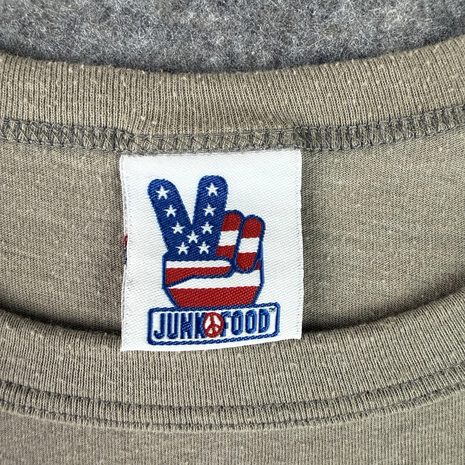 Camiseta Etiqueta Comida Chatarra Aquaman De Colección Para Hombre Talla Pequeña Hecha en EE. UU. Gráfico Tostado Foto 4 de 4