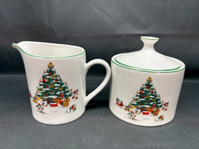 China Pearl ''MAGICAL CHRISTMAS''  ~ Creamer & Sugar Bowl w/Lid