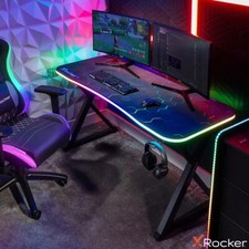 Image of Gaming Desk with RGB LED Lights X Rocker Pulsar Max
