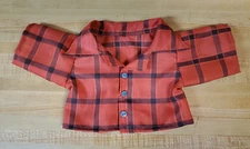 RED BLACK PLAID BUTTON FRONT SHIRT for 16" CPK Cabbage Patch Kids