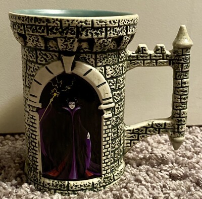 Disney Store Maleficent Dragon Castle Tower Mug