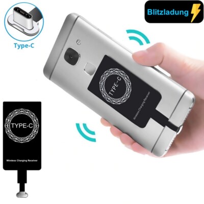 QI Wireless Schnell Ladematte Receiver USB Typ C Lade Empfänger Adapter Charger