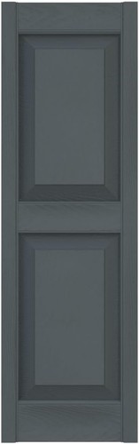 Stylish Raised Panel Shutters in Storm Cloud, 14.75 in. W x 80 in. H for Homes - Picture 10 of 11