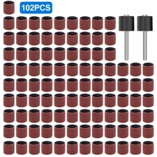 102pcs Sanding Drum Set Sander Sleeves With Mandrels for Dremel Rotary Tool #80