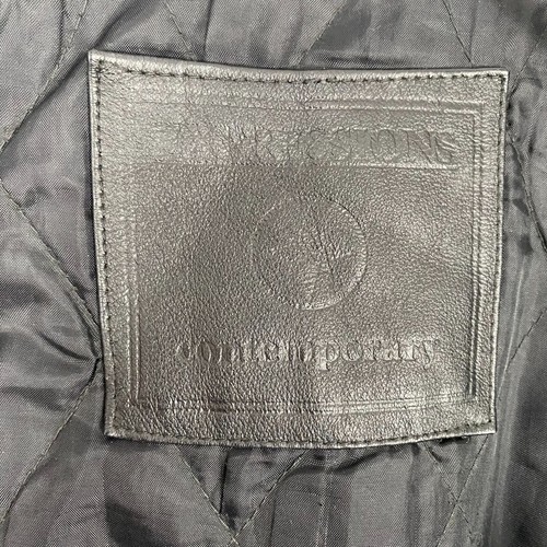 Contemporary Expressions Black Leather Bomber Jacket Men's XLarge Vintage - Picture 4 of 17