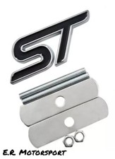 Stemma ST Logo in Metallo per Mascherina Ford Fiesta Focus Mondeo NERO