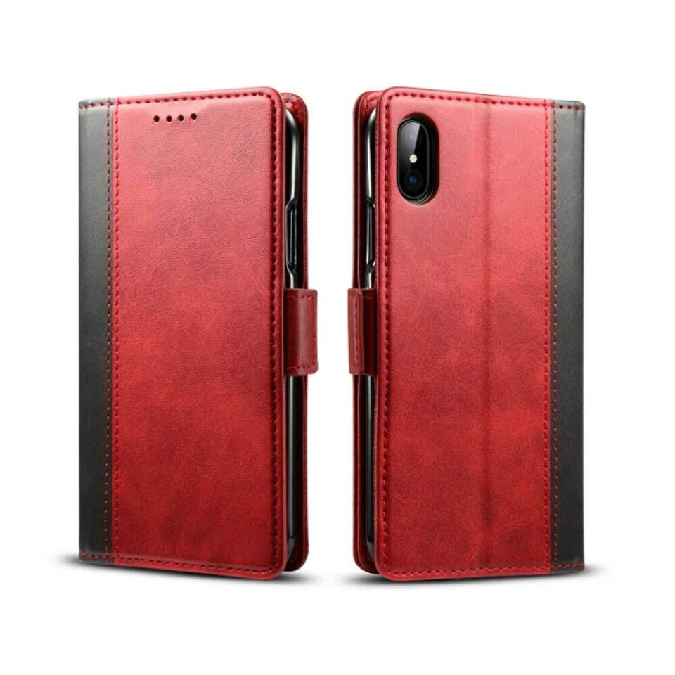 Funda de cuero para teléfono Samsung s9 s10 para iPhone XR XS 8 7Plus cubierta Foto 2 de 4