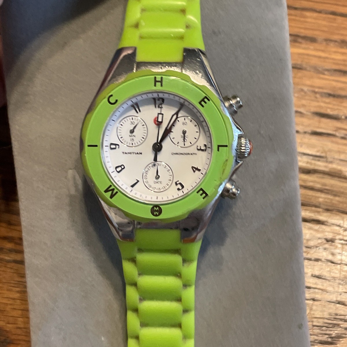 MICHELE TAHITIAN JELLYBEAN SILICONE CHRONOGRAPH WATCH  MICHELE Tahitian Jelly Bean Womens Watch, White Silicone  main image 3