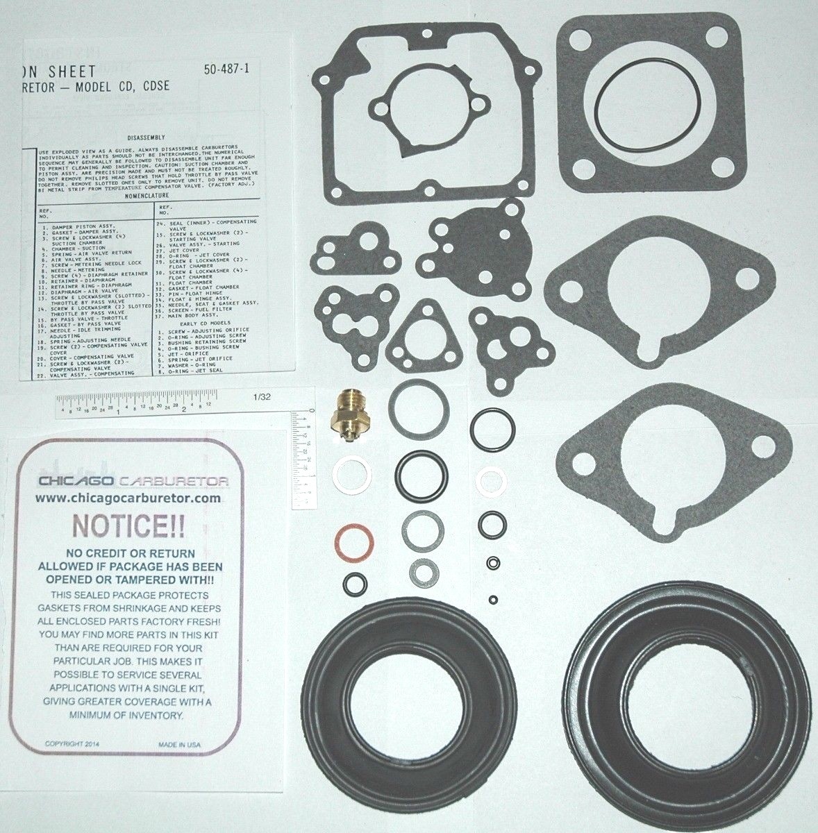 1968-79 LOTUS CARB KIT ZENITH 1 BARREL MODEL 175CD 4CYL 1588CC 1973CC ENGINES