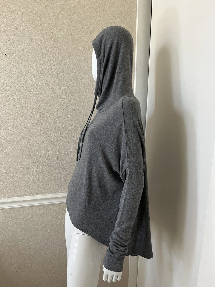 PJ SALVAGE Gris Brezo ¡SUAVE! Pullover cuello embudo tejido rayón manga dolman talla M Foto 4 de 4