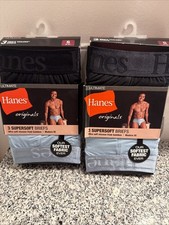 Hanes Originals Ultimate Men's SuperSoft Briefs.2. 3pk - Blue/Black Size Small