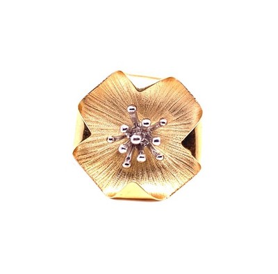 14k Two-Tone Flower Ring
