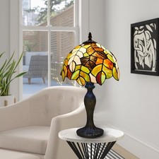 Tiffany Leaf Style 10inch Table Lamp Bedside Light Desk Lamp Stained Glass Shade