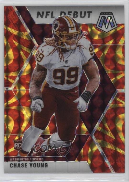 2020 Panini Mosaic NFL Debut Reactive Gold Prizm Chase Young #272 Rookie RC 0c7i