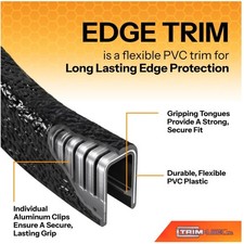 Flexible PVC Edge Trim, 25ft Length, Black Finish