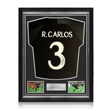 Roberto Carlos Signed Real Madrid 1999-00 Away Football Shirt. Superior Frame