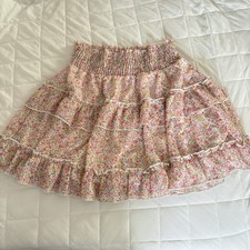 Altar'd State Peach Pink Floral Flowy Jonnie Skirt Juniors Size Medium