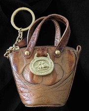 Brahmin Mini Coin Purse Wallet Keychain Crocodile Vintage