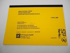 ZF 4 WG-200 Hydromedia caja de cambios lista de piezas de repuesto Zettelmeyer Case Kaelble 11/1991
