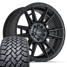 20x9 Black 4ps20 Rims 27555r20 At Tires Set 5x127 5x139.7 18et