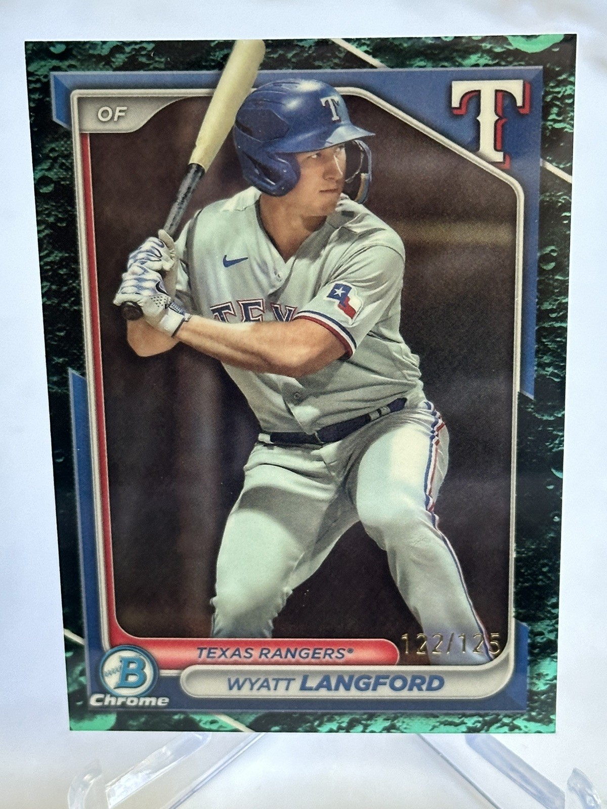 2024 Bowman Chrome Prospects Wyatt Langford #BCP-64 Aqua Lunar Refractor /125