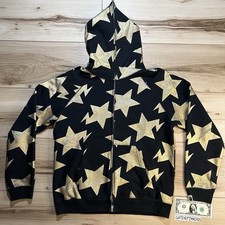 BAPE Classics Sta Star Full Zip Hoodie Black Gold Vintage NIGO Men?s Medium