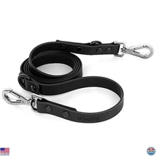 Wisedog Waterproof Dog Leash – 5ft/6ft Adjustable with 2 Hooks & Traffic Handle,