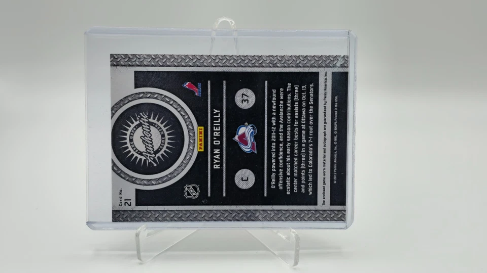 2011-12 Panini Titanium Ryan O’Reilly Auto Patch /25 Game-Worn Gear Colorado - Image 2 of 2