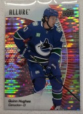 2023-24 Upper Deck Allure Quinn Hughes Red Rainbow Parallel Hockey Card