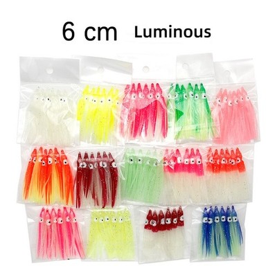 30pcs Octopus Squid Skirt Lures Bait Hoochies Saltwater Soft Fishing Lures 6cm