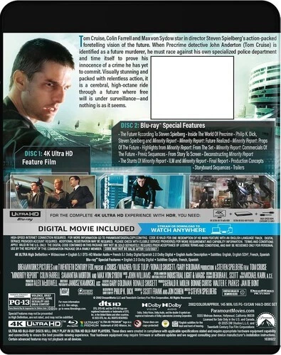 Minority Report [New 4K UHD Blu-ray] With Blu-Ray, 4K Mastering, Digital Copy, - Image 2 of 2