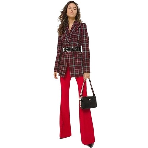 MICHAEL KORS Collection Pants Sz 10 Double Crepe Sable Flared Crimson Resort NWT