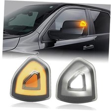 Side Tow Mirror Turn Signal Lights LED for 4 Pins,Amber/White Light,Smoked