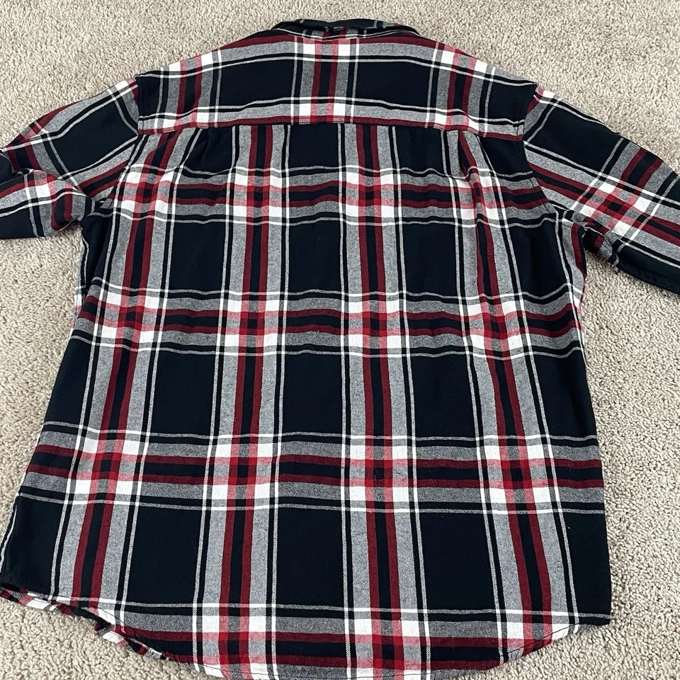 Harley Davidson Button Up Shirt Mens XL Slim Flannel Button Garage Mechanic F102 - Image 3 of 4