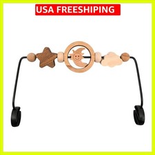 Natural Wooden Activity Toy Bar for Baby Bjorn Bouncer, 360 Rotating Smiling...