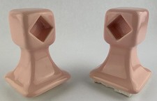 Pink Ceramic Tile Towel Bar Rod Rack Post Holder Brackets Mauve Vintage READ