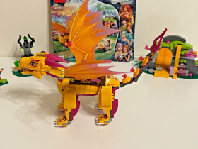 Retired LEGO Elves: Fire Dragon's Lava Cave (41175) - Used without box.