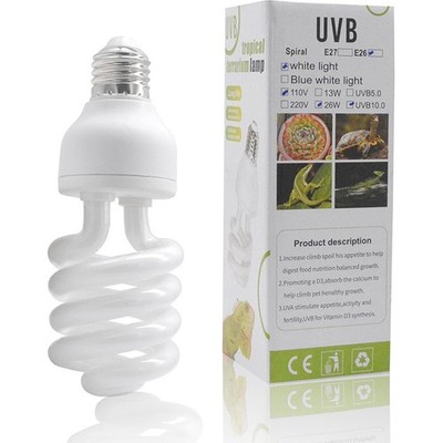Pet Screw Bulb Plant Reptile Calcium UV UVB Heating Lamp Tortoise Lizard 26W