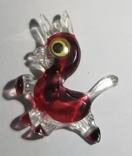 Vintage 1940's Lucite Acrylic Googly Eyes Donkey 3 1/8" Pin Brooch