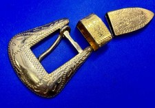 Gold Color Replacement Ranger Belt Buckle Set, Keeper  Tip for 3/4" Belt
