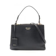 Prada New Cal Leather Tote Bag Women Black One Size