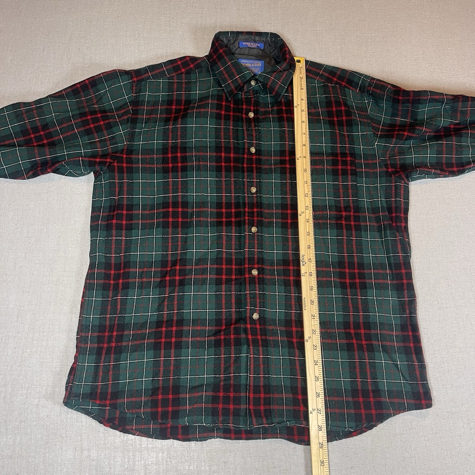 Pendleton Wool L/S Button Up Elbow Patch Shirt Me… - image 9